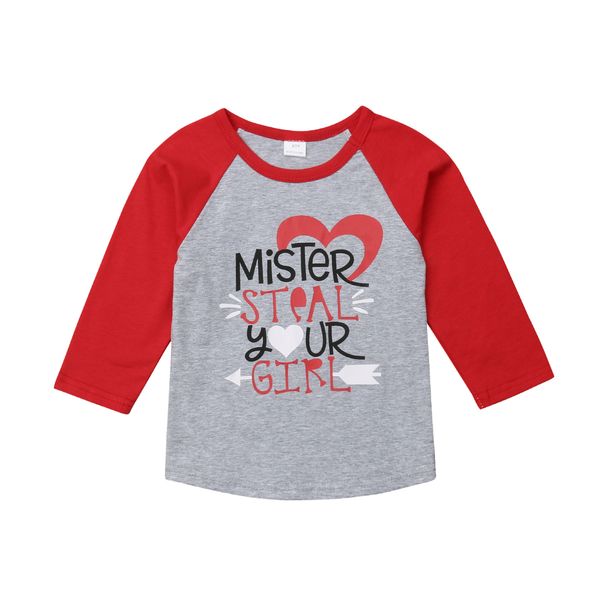 

christmas infant kids baby boys autumn casual long sleeve letter print patchwork pullover outfit 0-5y, White