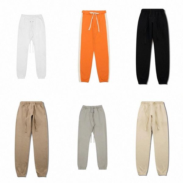 

designer essentials joggers womens mens pants essential sweatpant jogging casual trouser orange stripe botton sweatpants women men z6ly#, Black