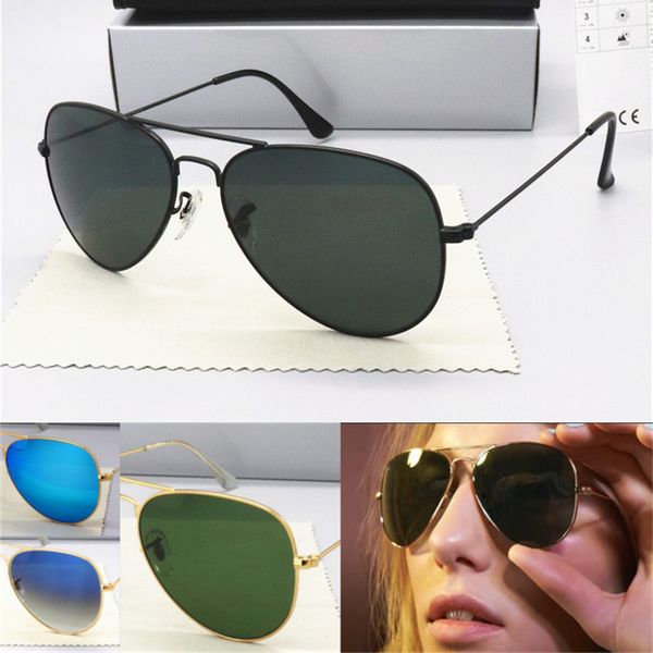 

2021 fashion classic sunglasses brand design polarized uv400 men women sun glasses metal frame glass lenses, White;black
