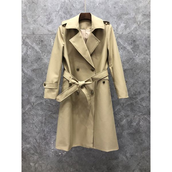 Xiaozi Ocidental Estilo Britânico Nicho Temperamento Trench Casaco Vestido Das Mulheres Outono Europeu Mercadorias Novo Chequed Mid-Comprimento Vestido 9x