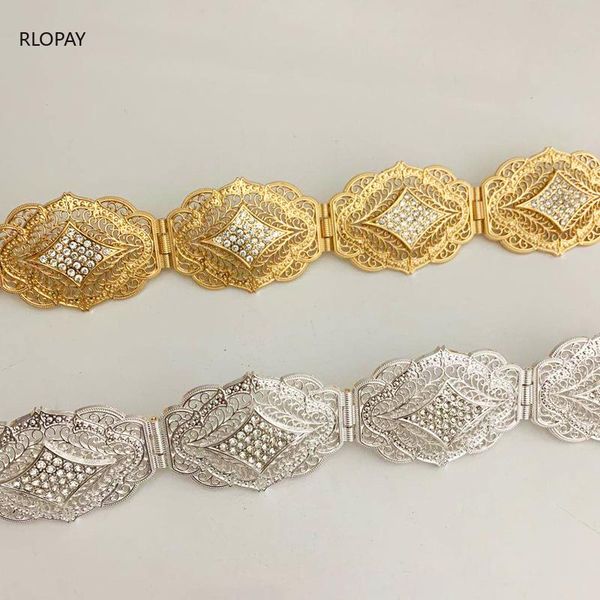 

wedding sashes golden bridal belts with crystals moroccan style long chain bride arabic jewelry rhinestone, White