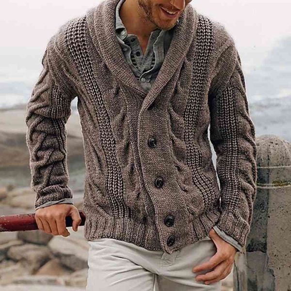 

fashion casual autumn warm men et coat solid color knitted buttons cardigan male winter sweater, Black;white