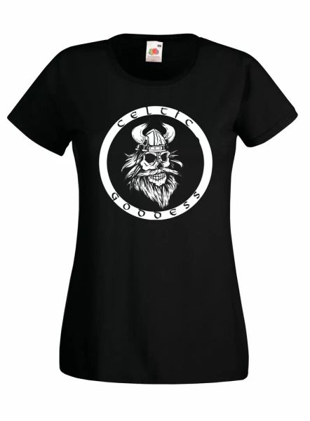 

t-shirt j1106 celtic goddess odin, White;black