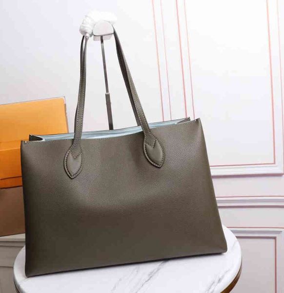 

m57345 luxury designer handbag for women shoulder bag fashion grain calf large capacity casual tote woman easily switch back carrying mode