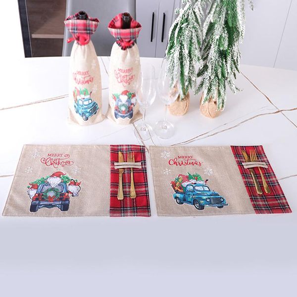 

mats & pads christmas gift table placemats place xmas old man truck decorations