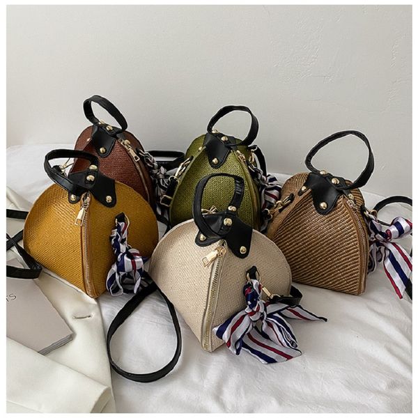 Sacos normais tricô bolsa de ombro senhora bolsas de palha mulheres hangbag