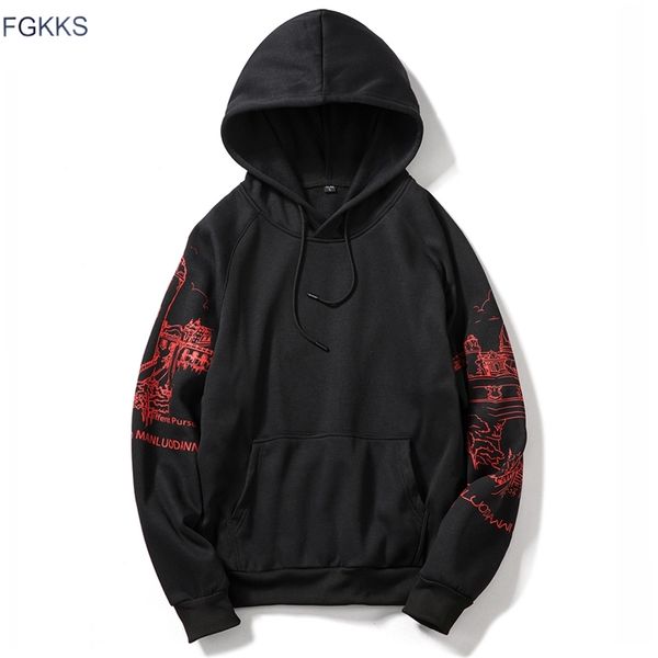 

fgkks print men's hoodies sweatshirts autumn men hip hop fashion casual male hoodies sweatshirts eu size 210728, Black