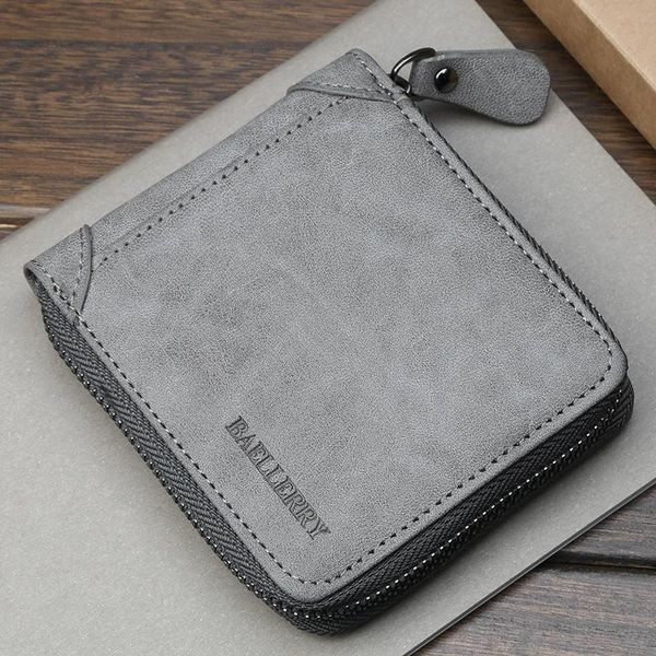 

wallets baellerry pu casual vintage style zipper card holder small wallet male synthetic leather man purse coin men, Red;black