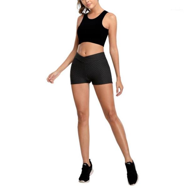 

women yoga shorts with tight fit adjustable drawstring high waist design style sports clothing outfit
