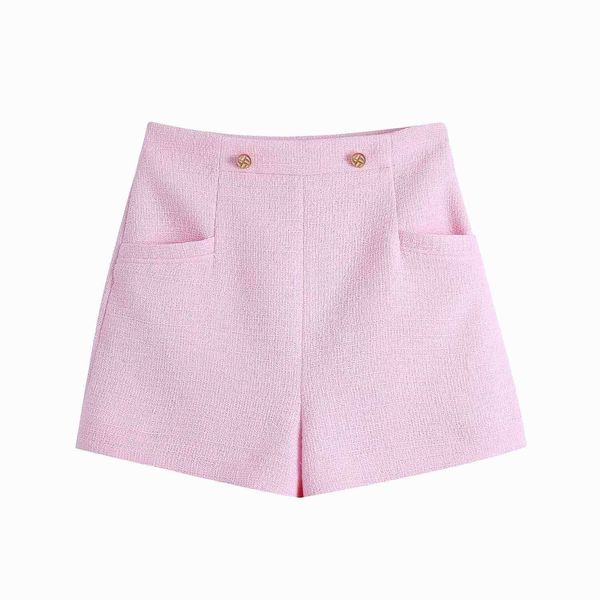 

shorts 2021 spring women's fashion high waist button decorative texture solid color casual for women, White;black