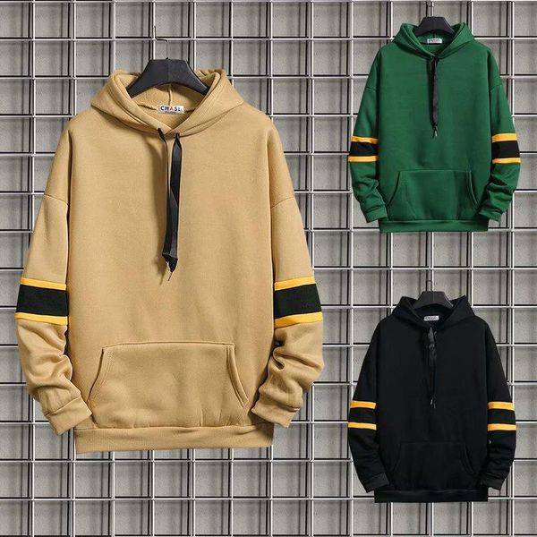 

men's hoodies & sweatshirts spring and autumn mens clothing men moletom masculino youthful vitality polyester long streetwear harajuku, Black
