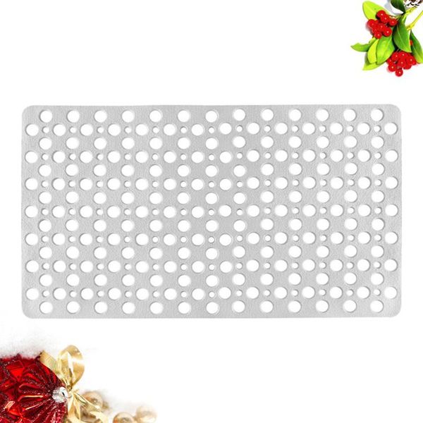 

carpets rectangle anti-slip bathroom floor mat circle holes foot pad shower accessories (white)