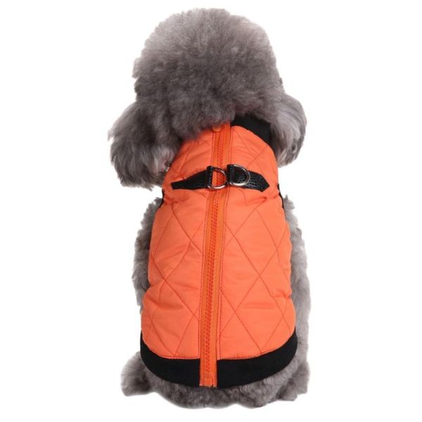 

dog apparel winter pet clothes jacket with zipper warm dogs leisure thickened puppy soft coat