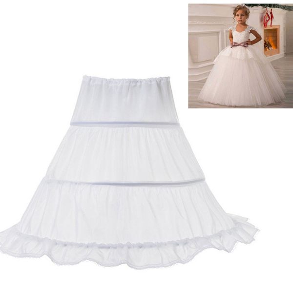 

classic white princess wedding accessories kids girls 3 hoops baby kids lace trim flower girls teenager underskirt waist drawstring, Blue