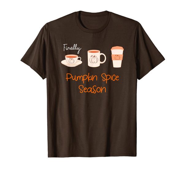

pumpkin spice season cute and cozy autumn fall latte cups t-shirt, White;black