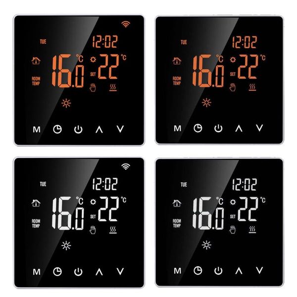 

smart home control wi-fi /no wifi orange / white thermostat digital temperature controller ap q0ka