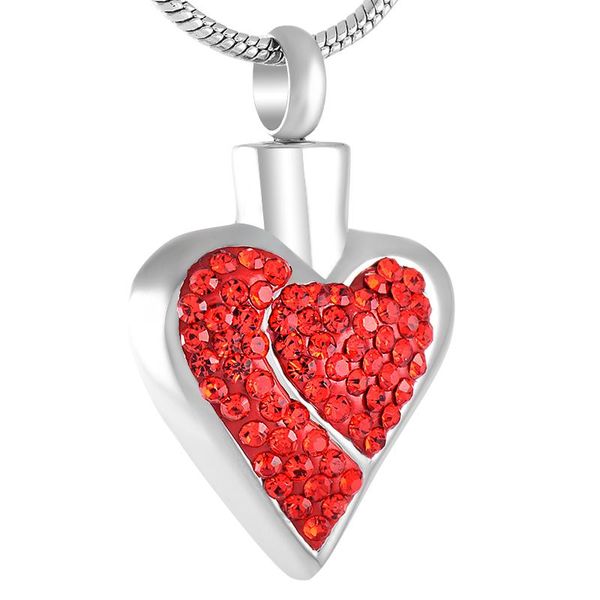 

pendant necklaces crystal heart cremation jewelry ash urn metal necklace women elegant charms friend factory price, Silver