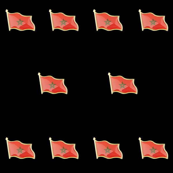 10 STÜCKE Das Königreich Marokko Land Wellenförmige Flagge 19 x 21mm Hut Krawatte Tack Revers Pin Brosche Abzeichen