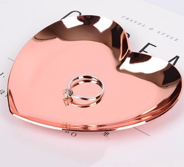 

display tray jewelry tray heart shape wed plate colored metal home storage popular decoration ornament#139