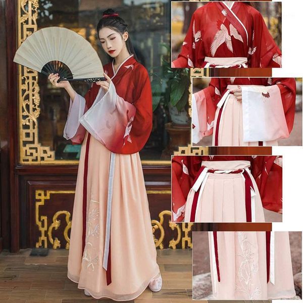 

women's two piece pants hanfu chinese style clothing women costume elegant traditional princess dress ancient folk tang suit fairy perf, White