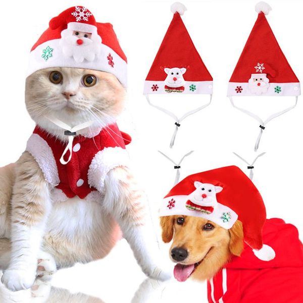 

cat costumes 1pcs pet christmas hat doll snowflake decor santa party for cats dogs puppy xmas decoration