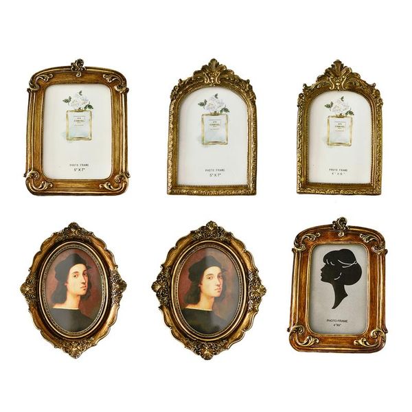 

frames antique gold po frame ornate 6/7 inch retro vintage style for tablepos arts portrait display decoration