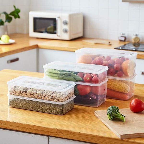 

storage bottles & jars transparent simple containers no smell with lid kitchen items fruit vegetable box 2021