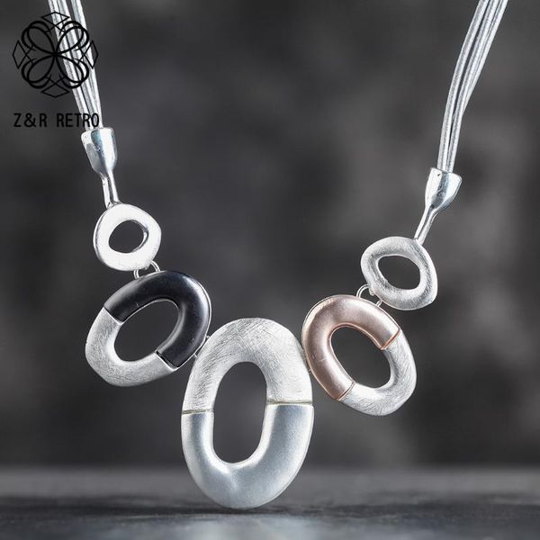 

pendant necklaces trendy neck chokers necklace jewelry for women statement rope chain fashion suspension decoration accessories wholesale, Silver