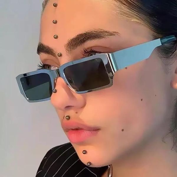 

fashion stainless steel small square sunglasses women vintage silver sun glasses men cool hip hop shdes, White;black