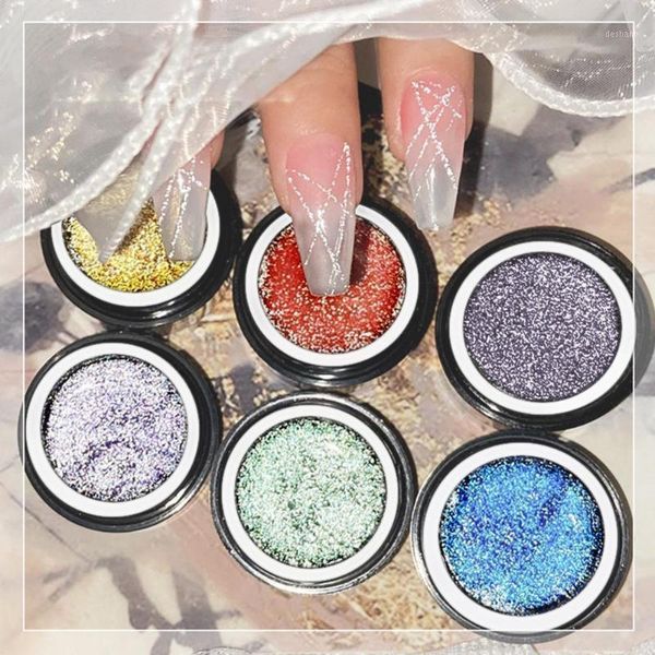 

4g nail wiredrawing glue spider-wire shape rhinestone drill multiple colors elastic manicure wire painting gel for salon glitter1, Silver;gold