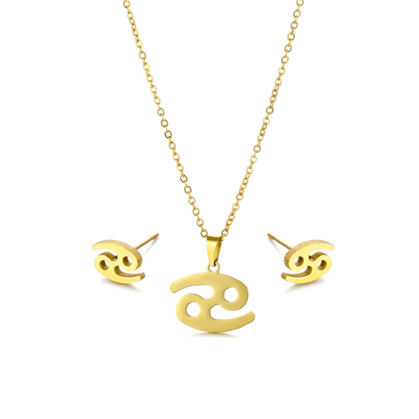 

cancer small 12 zodiac sign necklaces with gift constellations pendant gold chains choker for women mother fashion jewelry, Silver