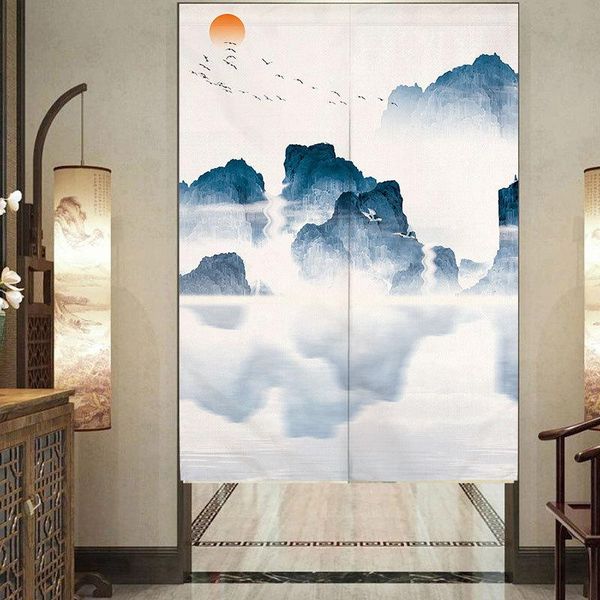 

curtain & drapes chinese style ink landscape door kitchen toilet partition bedroom occlusion feng shui