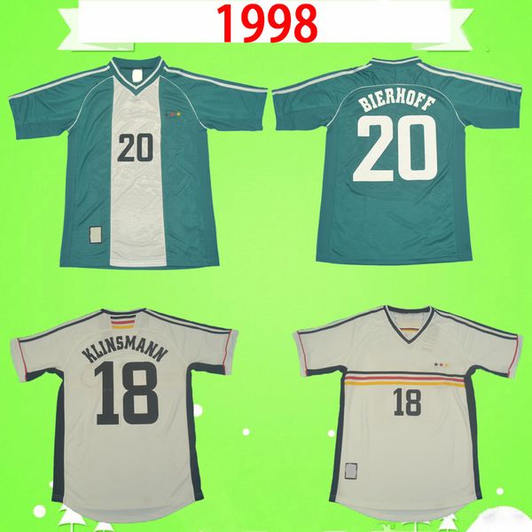 

finals 1998 retro football shirt 98 away green home white vintage soccer jerseys classic kirsten jeremies moller marschall matthÃ¤us bierhoff, Black;yellow