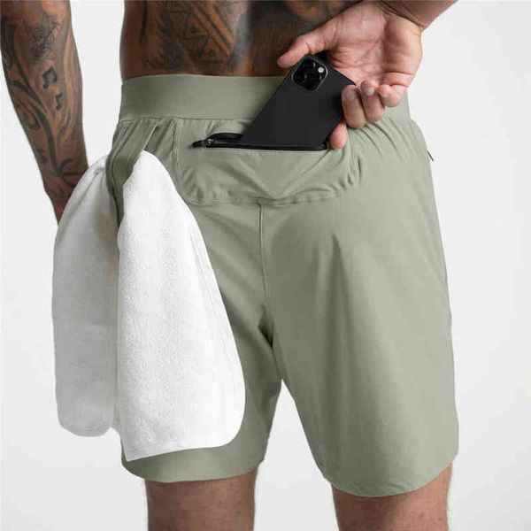 

2022 summer new gym jogging exercise shorts men's sports fitness quick-drying multiple pockets running 220312, White;black