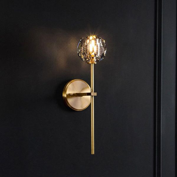 

full copper sitting room luxury setting wall lamp is contracted and contemporary restaurant corridor crystal
