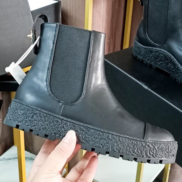 

womens designer boots fall winter fashion chelsea platform ankle booties, Black
