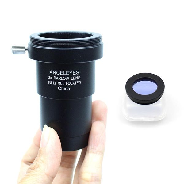 

telescope & binoculars 1.25'' 3x barlow lens + purple filter deep sky for astronomy monocular eyepiece cut light pollution visual
