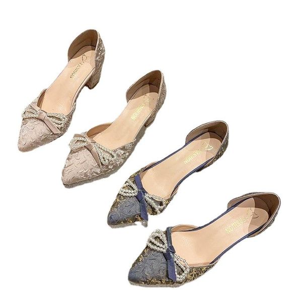 

dress shoes 2021 high heel sandals pu casual pumps women heels women's fashion single thick fold set foot, Black