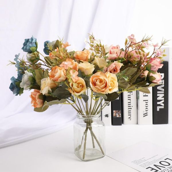 

decorative flowers & wreaths 1 pieces 5 forks 10 wedding home decoration accessories artificial silk bouquet diy flower arrangement candy bo