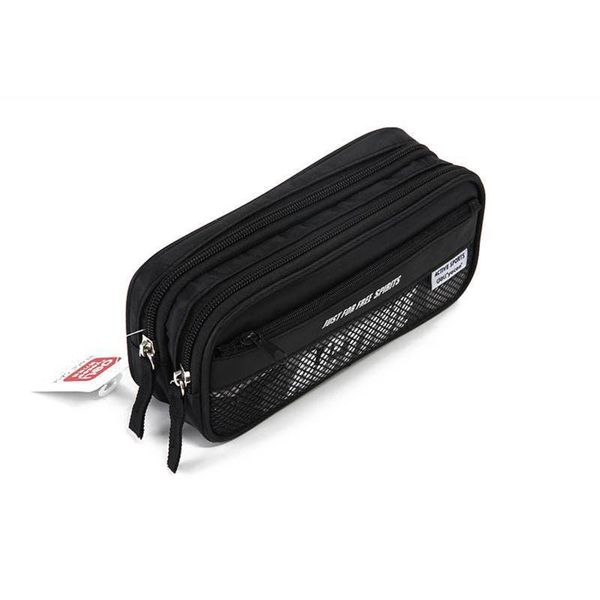 

large capacity multifunctional canvas pencil cases big leather pen bags box for boys girls school stationery