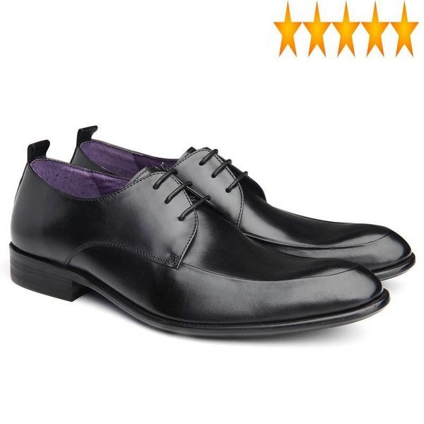

dress shoes design classic mens genuine italy leather wedding business formal zapatos hombre pointed toe footwear, Black
