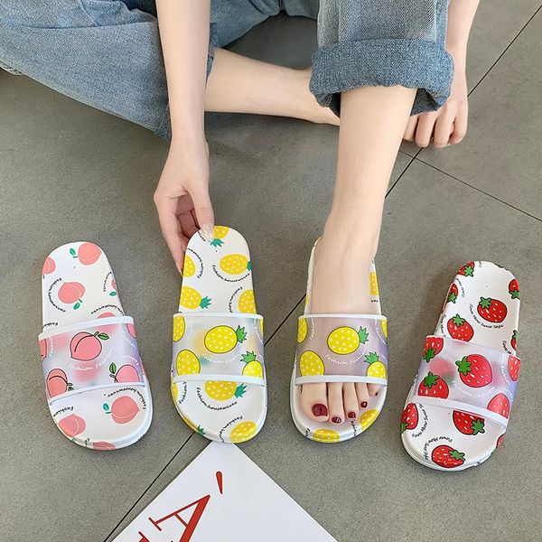 

the slippers to wear female mute lovely strawberry antiskid korean xuan elegant wind summer cool indoor, Black