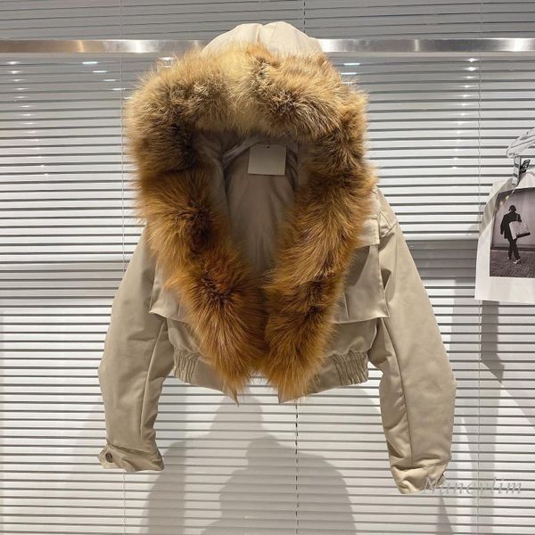 

women's jackets real fur coat women 2021 winter clothing hodded detachable liner short jacket femme motorcycle overcoats, Black;brown