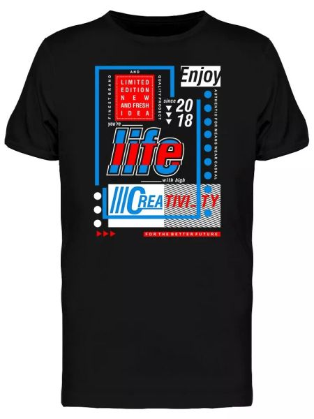 

enjoy life urban graphic men's tee -image by shutterstock, White;black