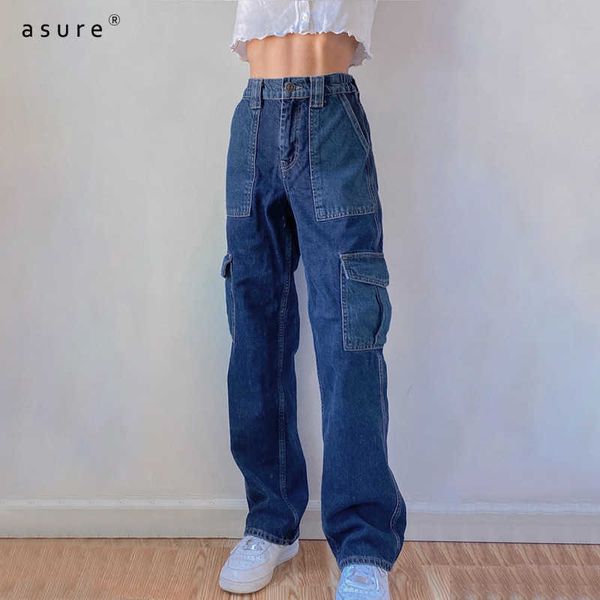 

womens mom jeans for girls fashion pants ladies thermal trousers y2k streetwear elastic baggy jean femme clothing xp6712w0i 210712, Blue
