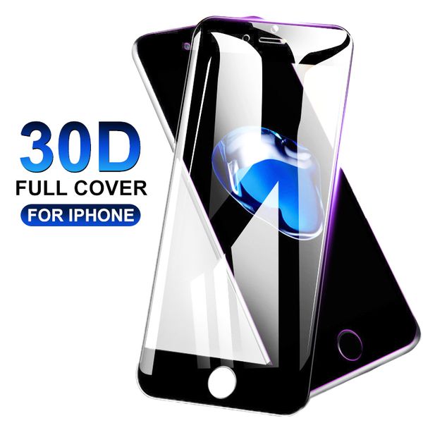 

lx brand 30d tempered protective glass on for iphone 8 7 6 plus screen protector iphone x xr xs 11 12 pro max glass on se full cover