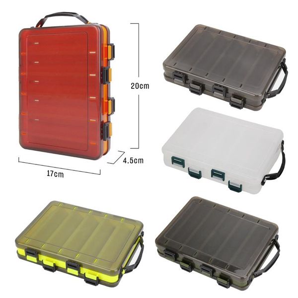 

plastic fishing baits case, double sided lure box tackle storage accessories