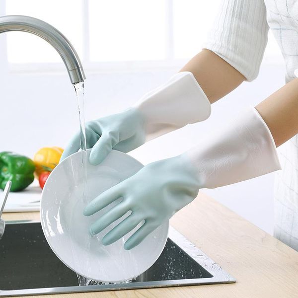 

disposable gloves two-color housework cleaning dishwashing kitchen clothes rubber thin section durable waterproof