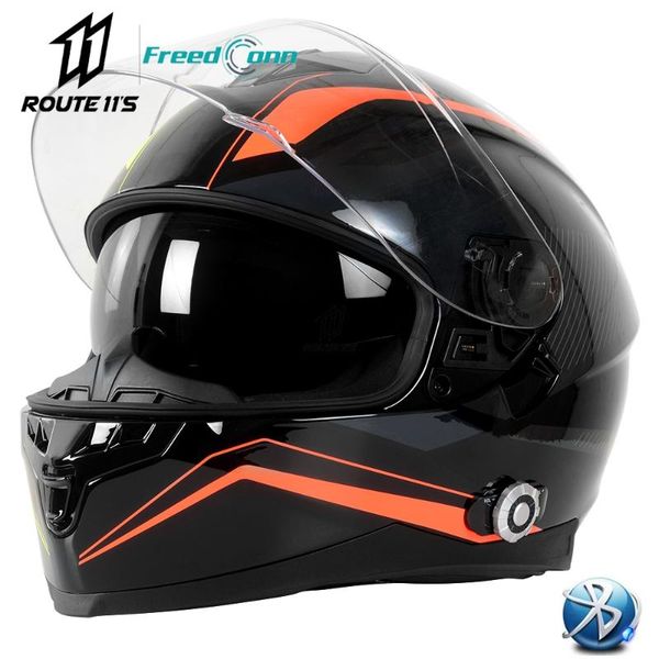 

conn bm22 dot full face motorcycle blutooth helmet wireless 6 riders 1000m group intercom support fm radio helmets