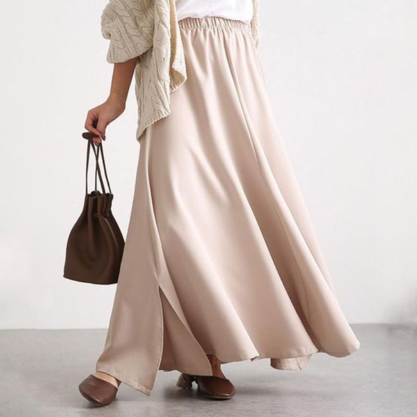 

skirts women summer japanese korean style long casual party skirt fashion metallic female streetwear, Black